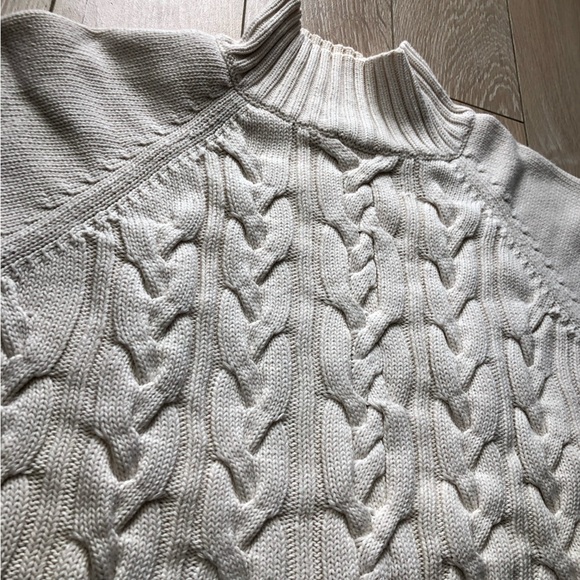 Talbots Cable Knit Turtleneck Sweater in Cream White Size 2X - Picture 7 of 12